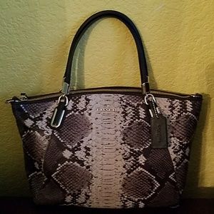 Snakeskin patterned small coach purse